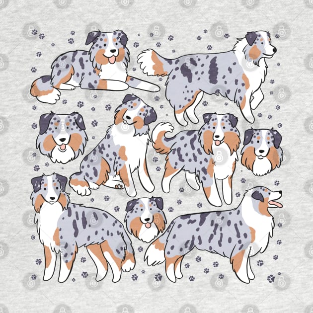 Miniature american shepherd dog illustration by Yarafantasyart